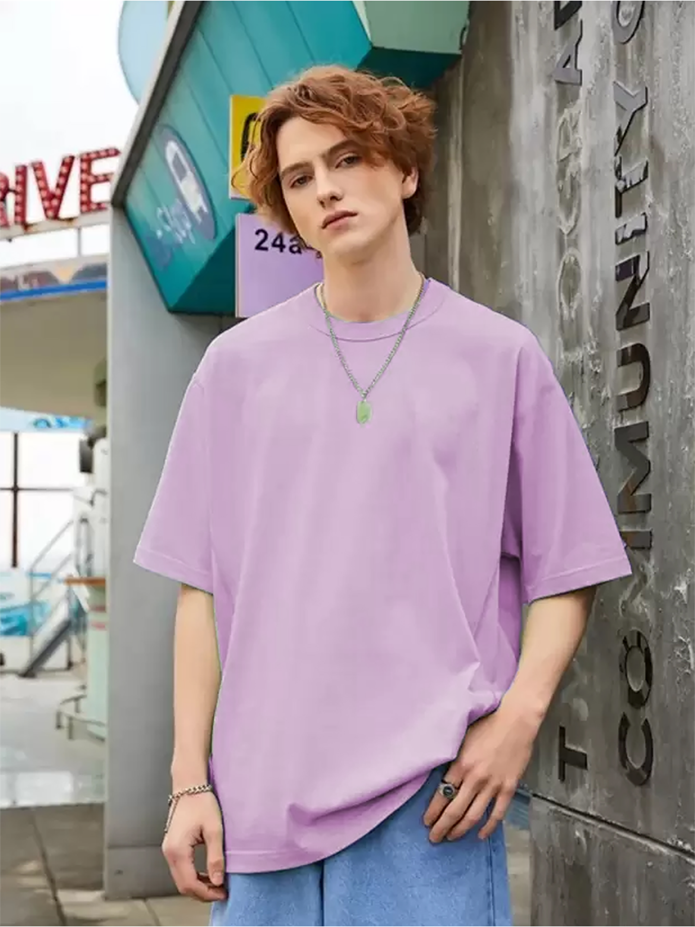Lavender Color Oversized Tshirt