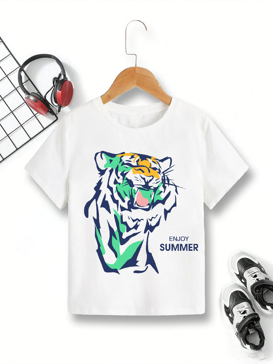 Manlino boys White half sleeve round neck tshirt