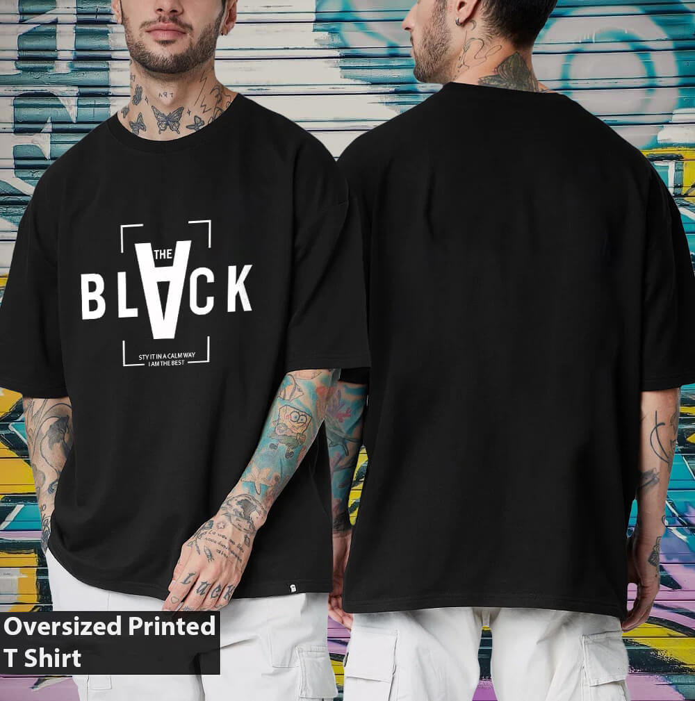 Black Printed - Oversized Tshirt