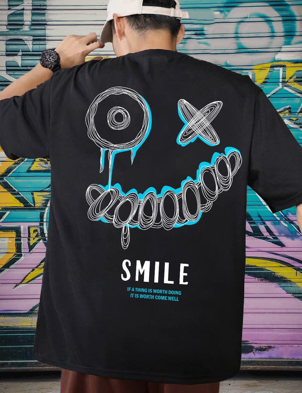oversized t shirt smile
