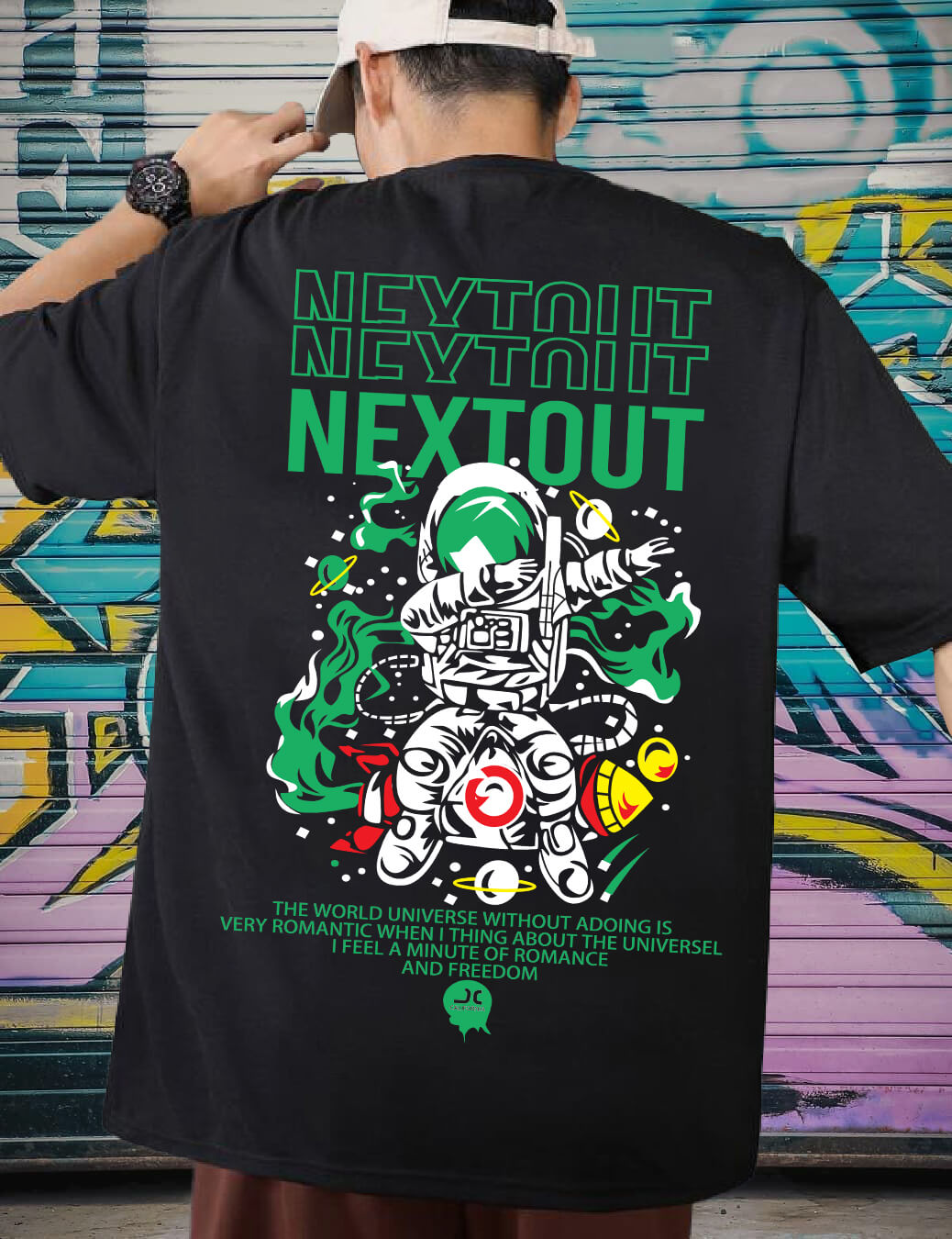 oversized tshirt for men space print
