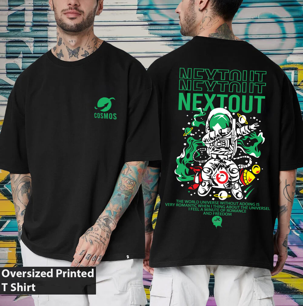 oversized t shirt space printed