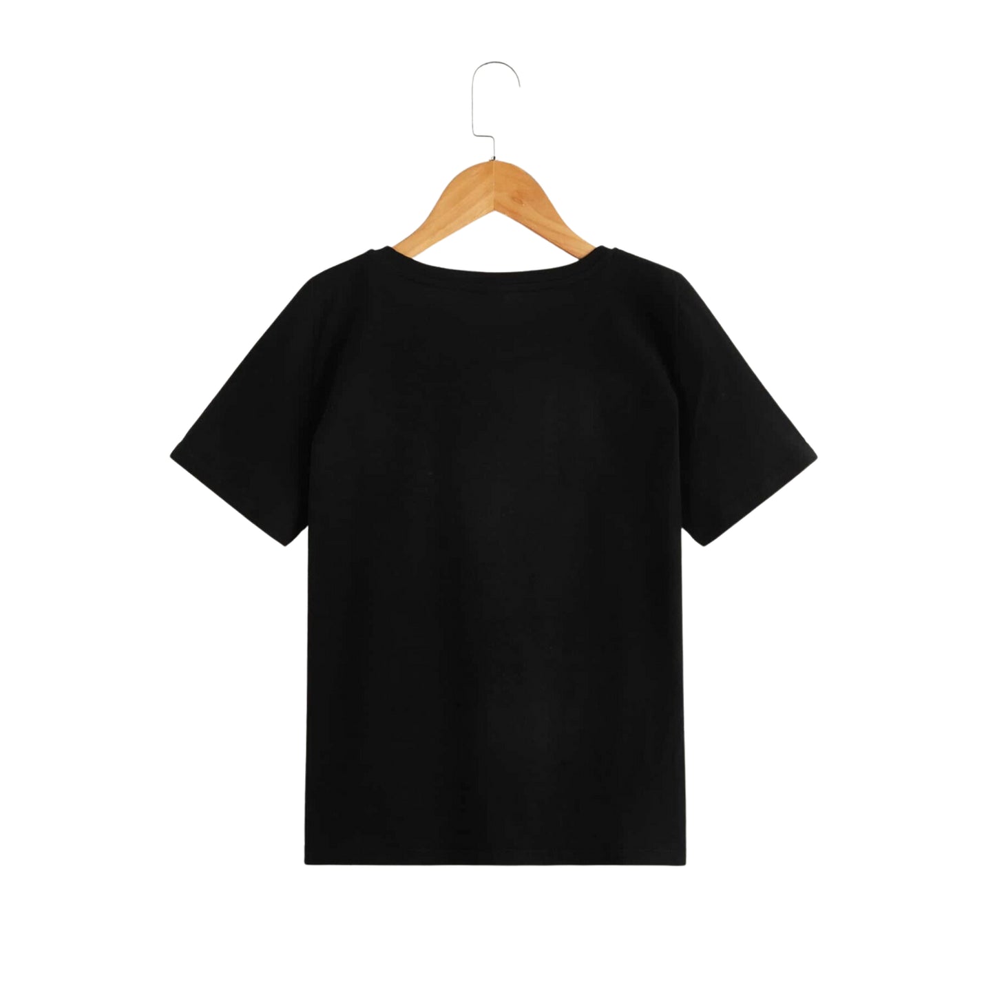 Manlino boys black half sleeve round neck tshirt