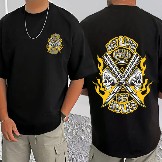 skull t shirt-Oversized Tshirt