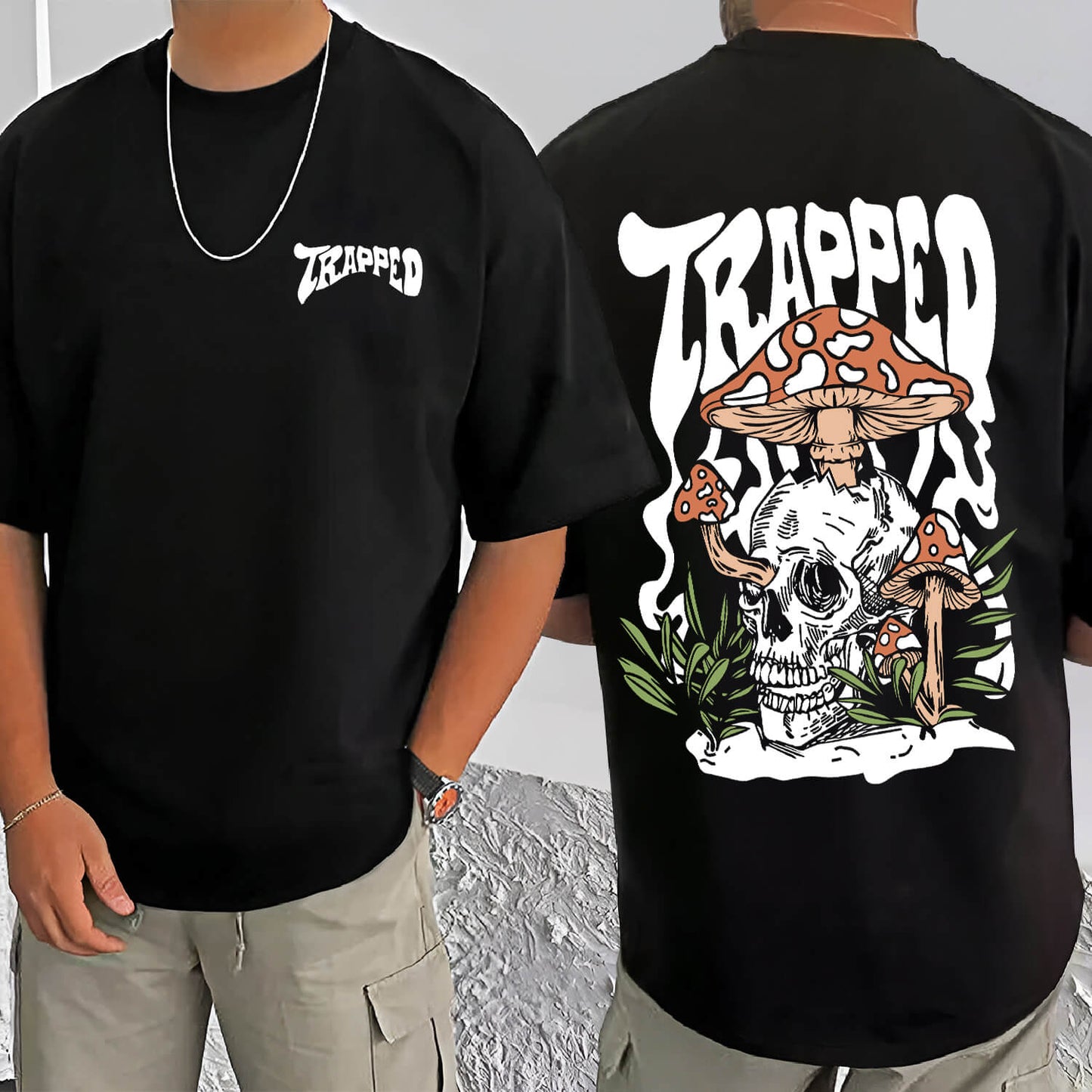 skull t shirt-Oversized Tshirt