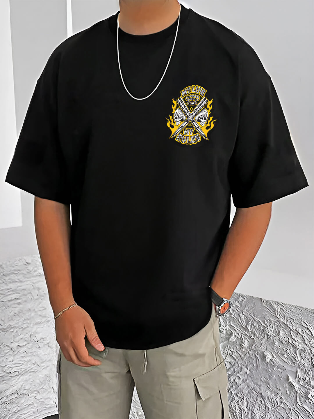 skull t shirt-Oversized Tshirt