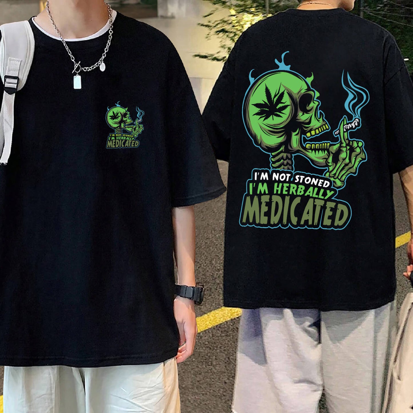Smokin-Skull - Oversized Tshirt