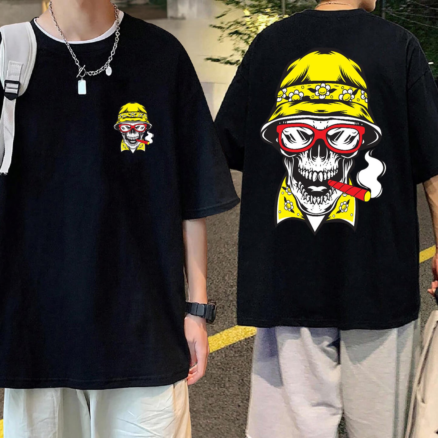 Smokin-Skull - Oversized Tshirt