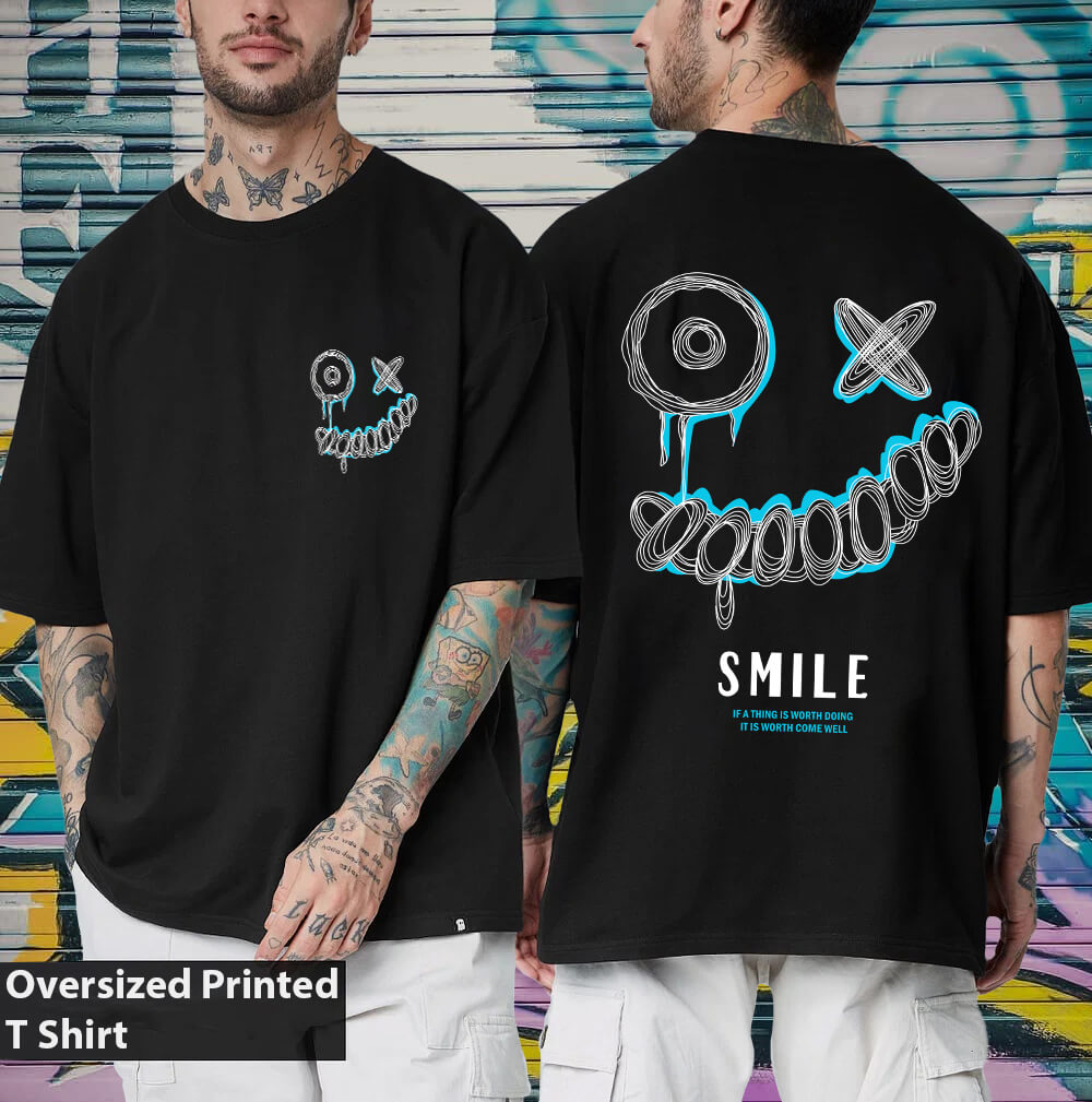 smile t shirt black