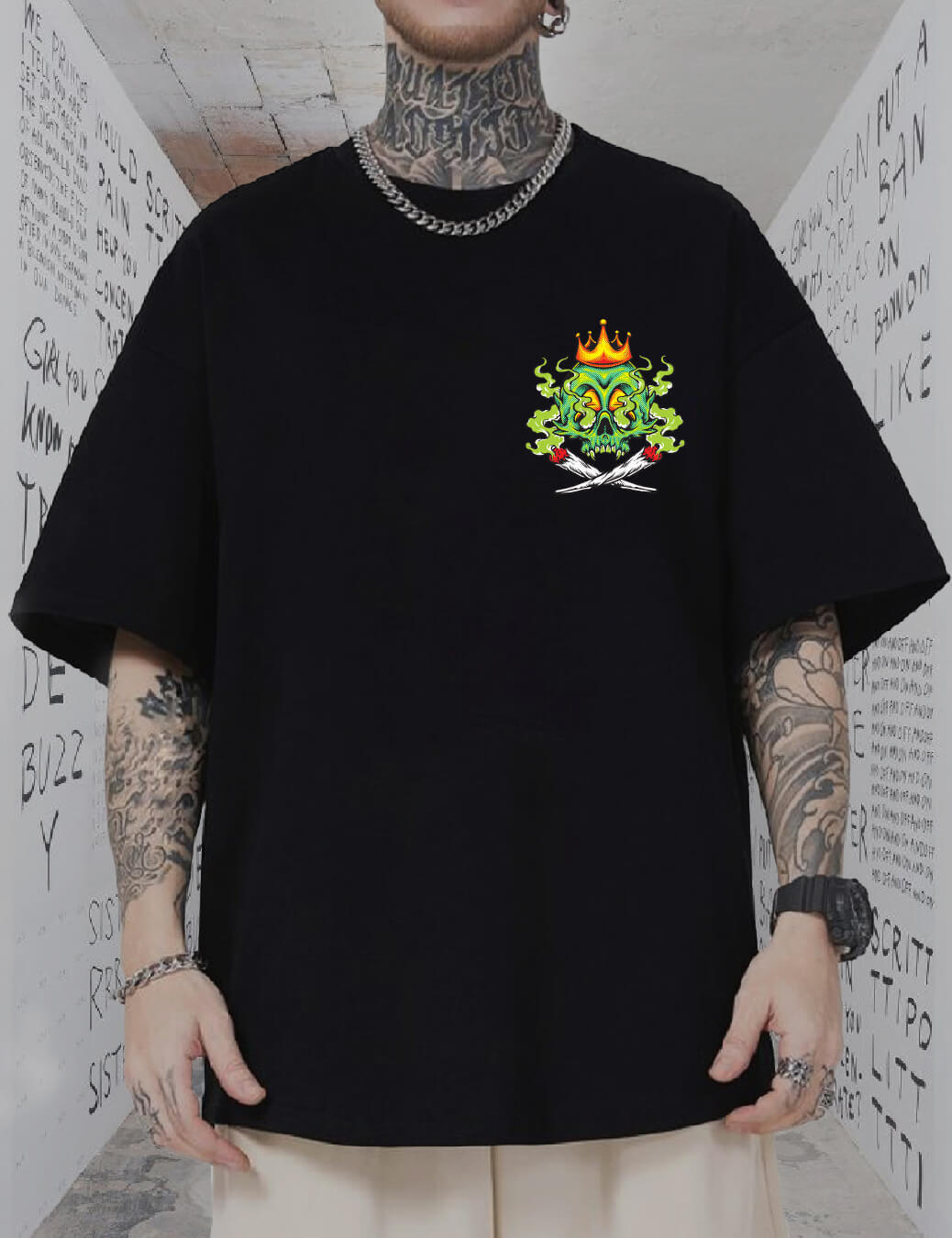 Smokin-Skull - Oversized Tshirt