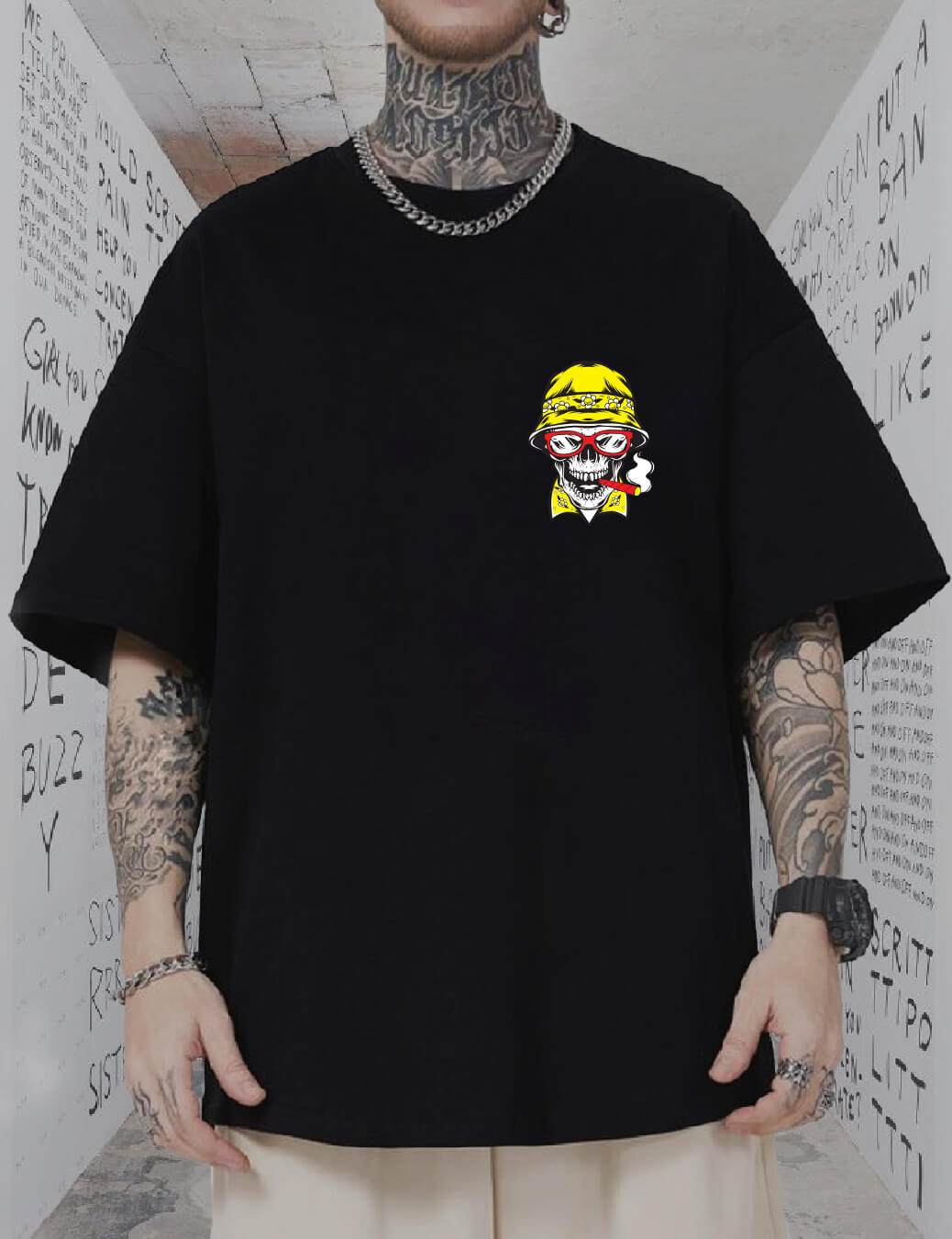 Smokin-Skull - Oversized Tshirt