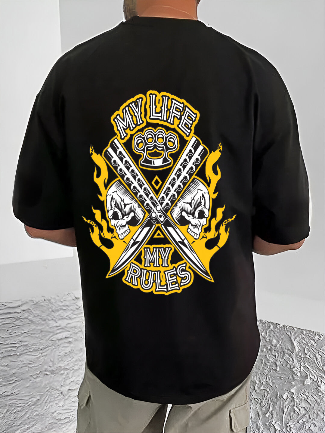 skull t shirt-Oversized Tshirt