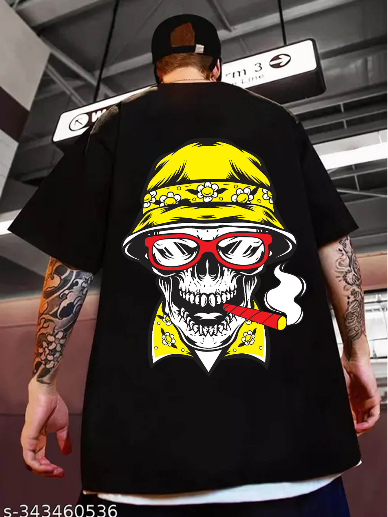 Smokin-Skull - Oversized Tshirt