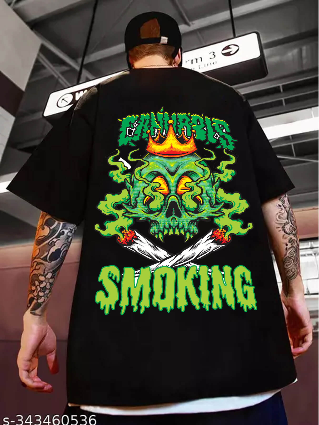 Smokin-Skull - Oversized Tshirt