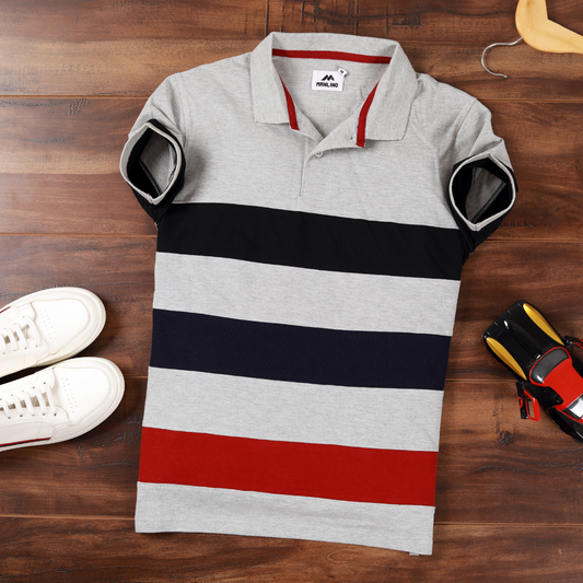 Grey Color Polo T-shirt