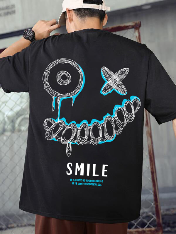 Fake Smiley Face - Oversized Tshirt