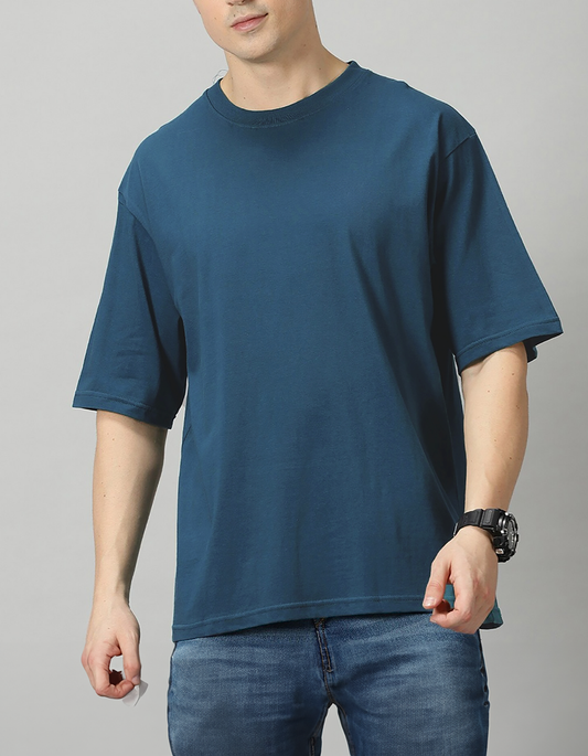 Teal Blue Color Oversized T-shirt