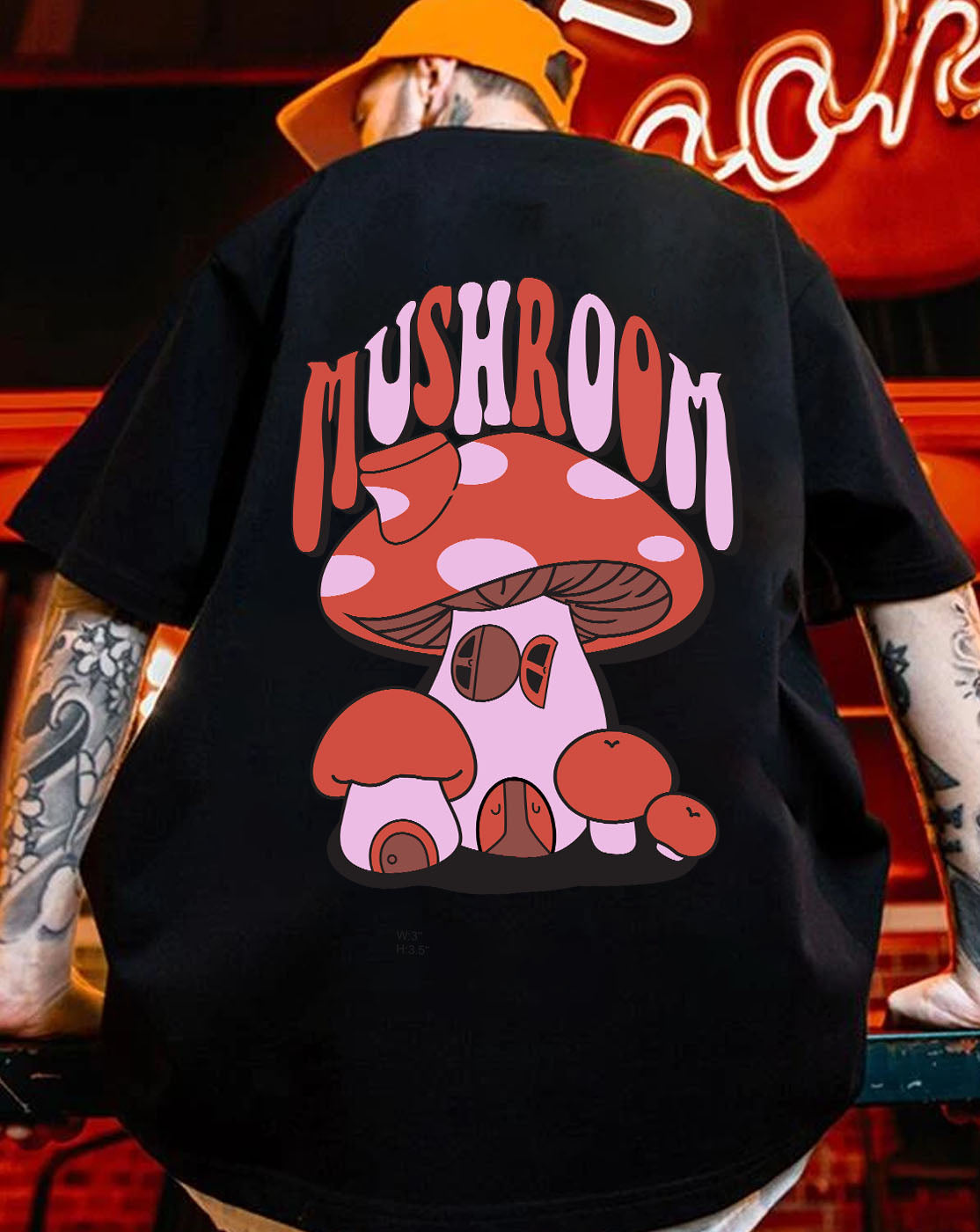 Mushroom Print - Oversized Tshirt - Verified