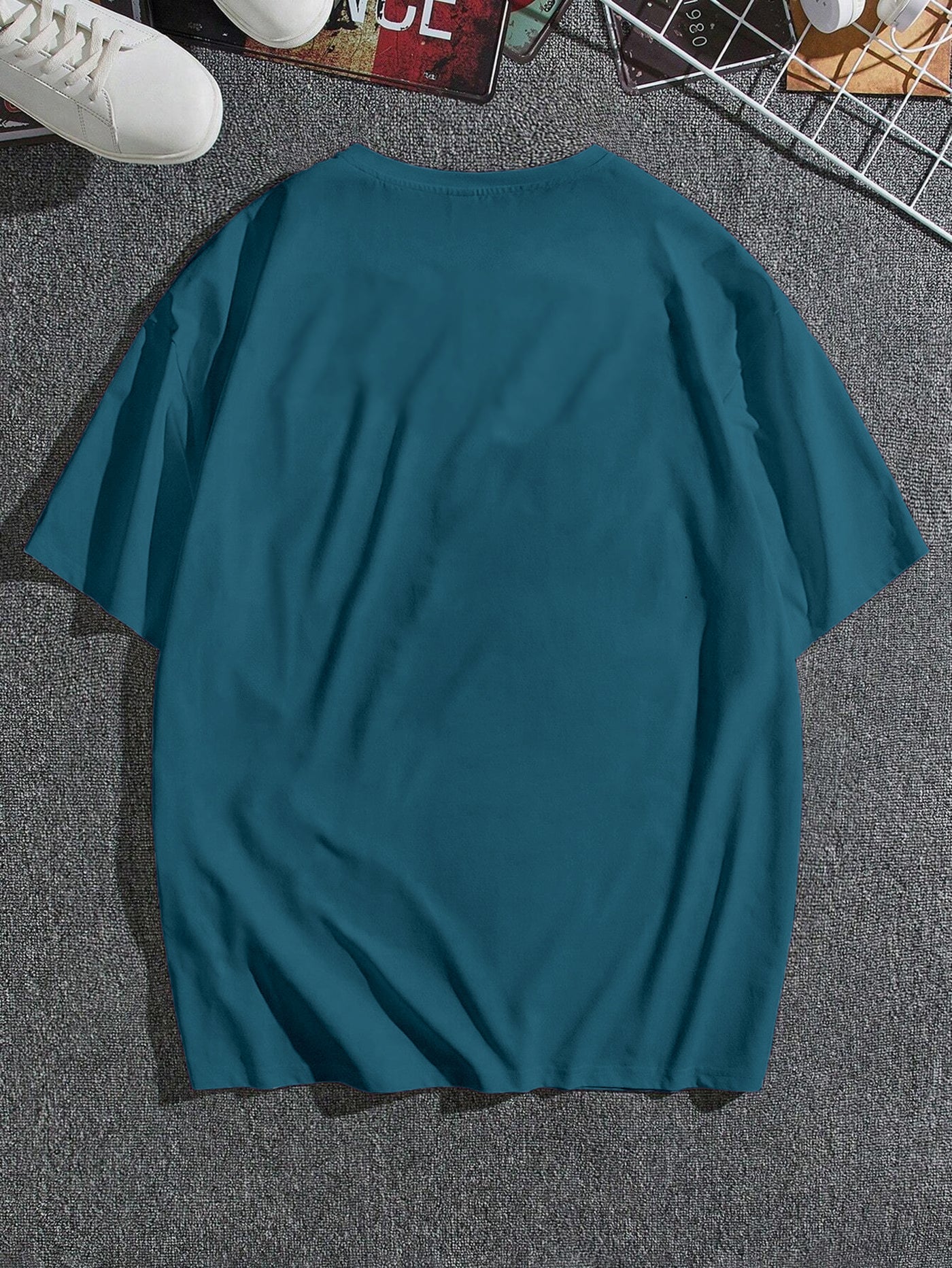 Teal Blue Color Oversized T-shirt