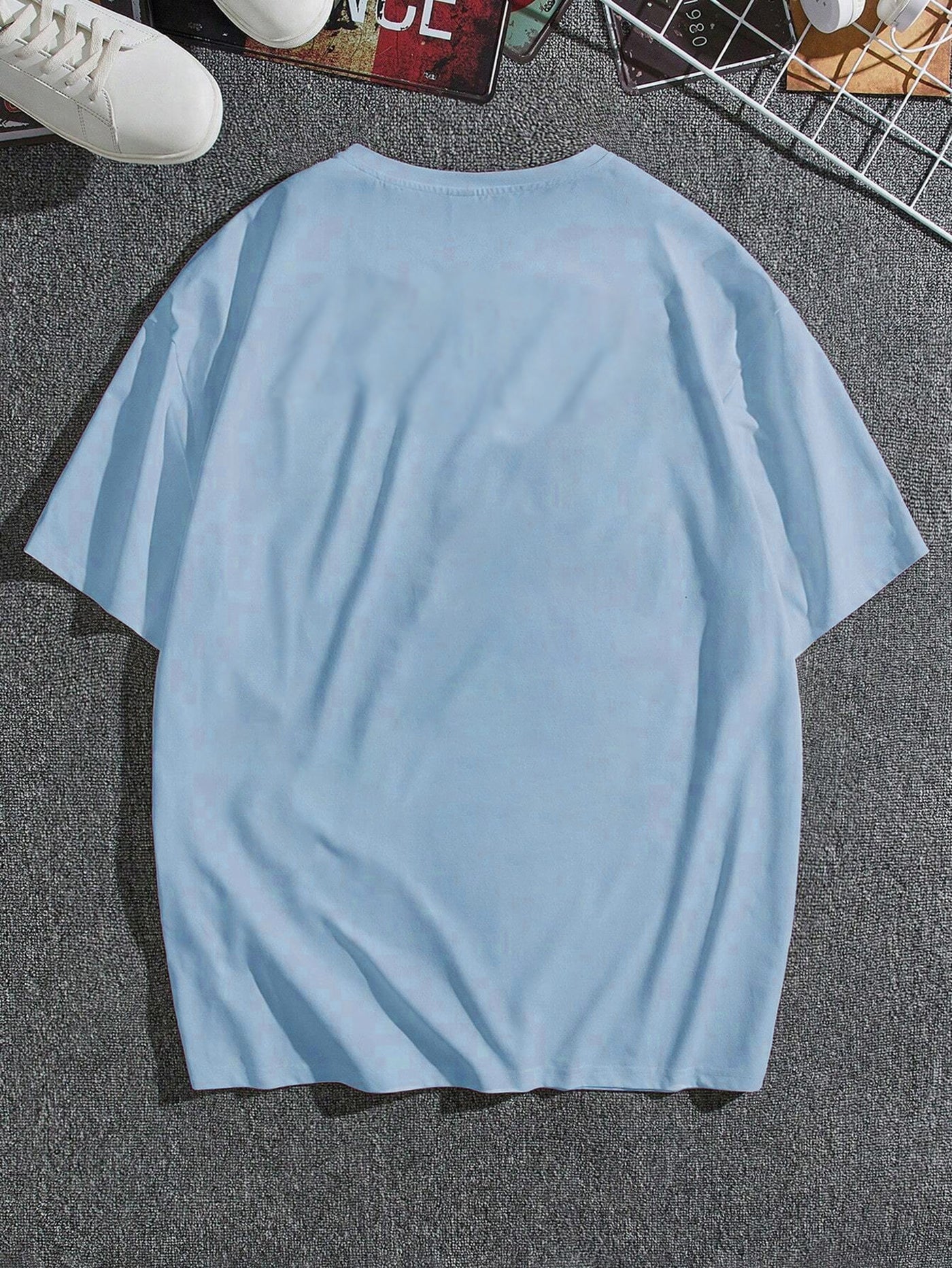 Lite Blue Color Oversized Tshirt - Verified