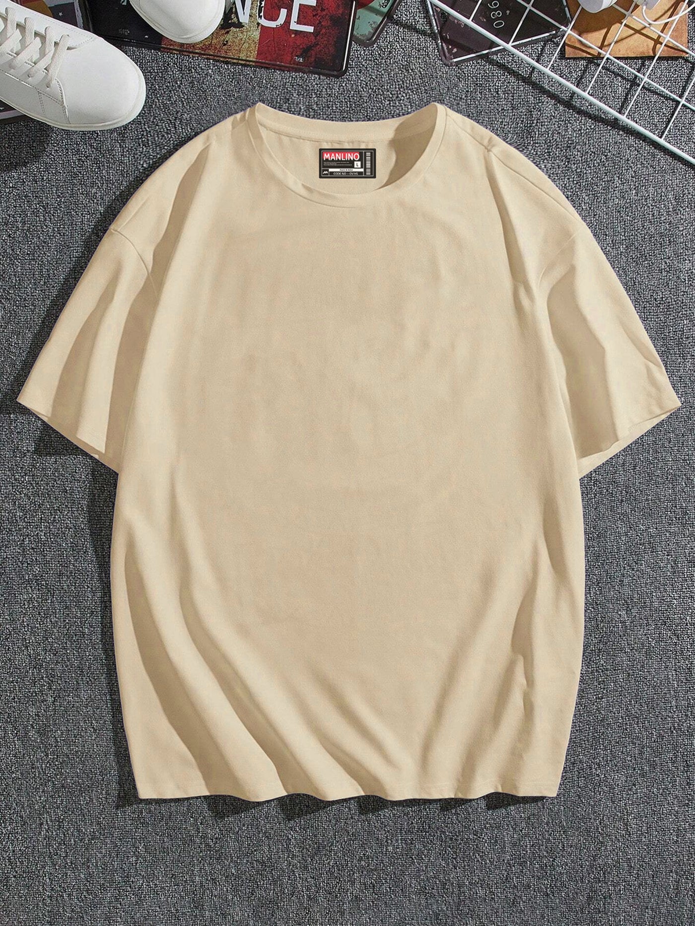 Cream Color Oversized Tshirt - Verified