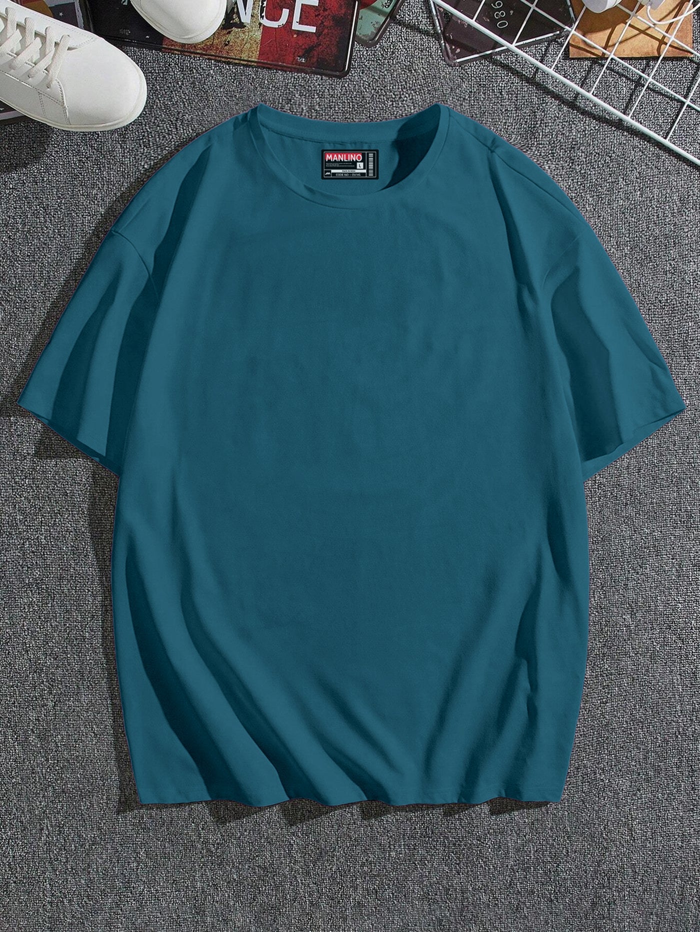 Teal Blue Color Oversized T-shirt