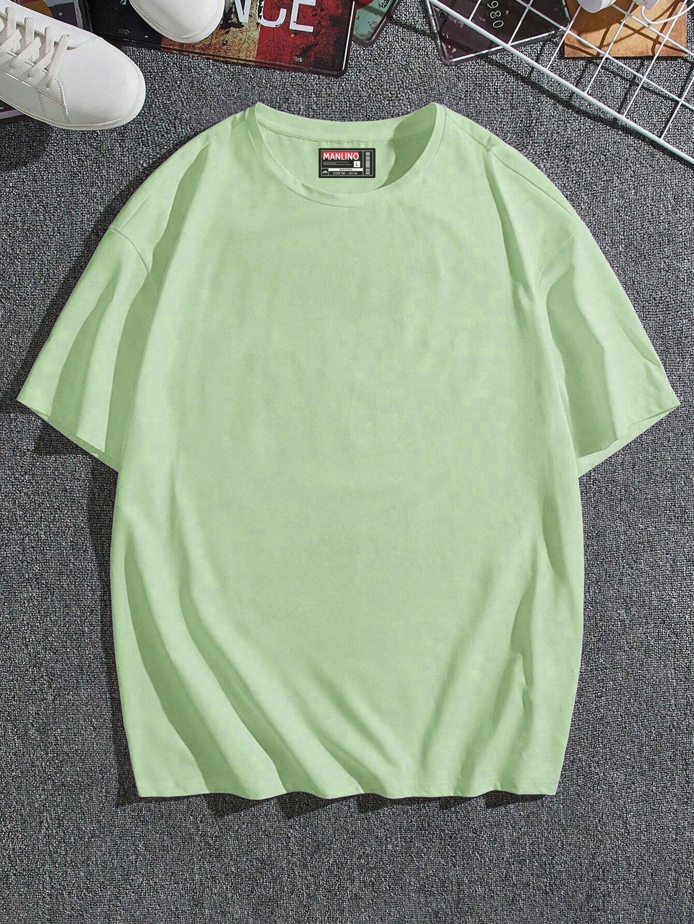 Lite Green Color Oversized Tshirt - Verified