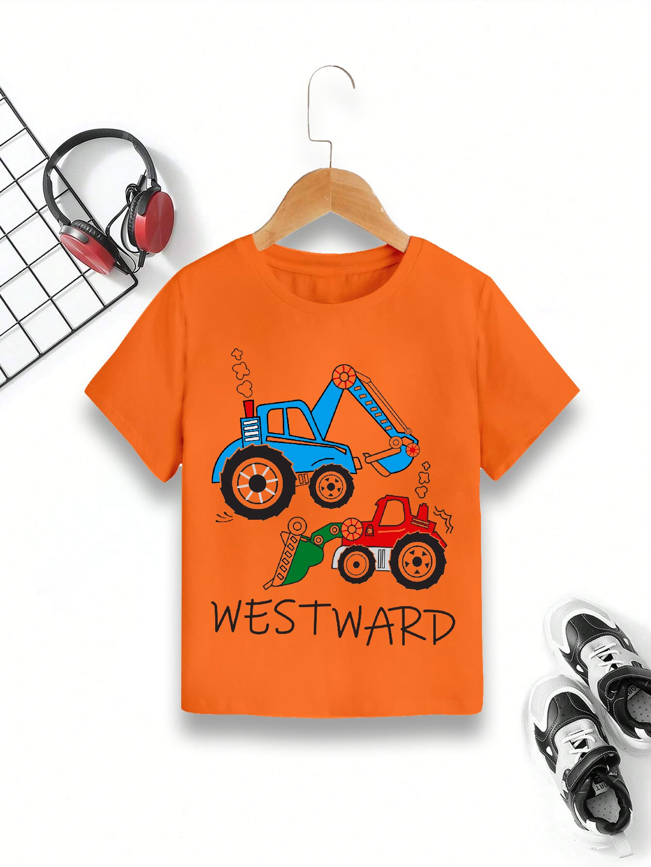 Manlino Kids Orange half sleeve round neck tshirt