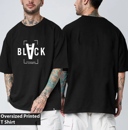 Black Printed - Oversized Tshirt - Verified