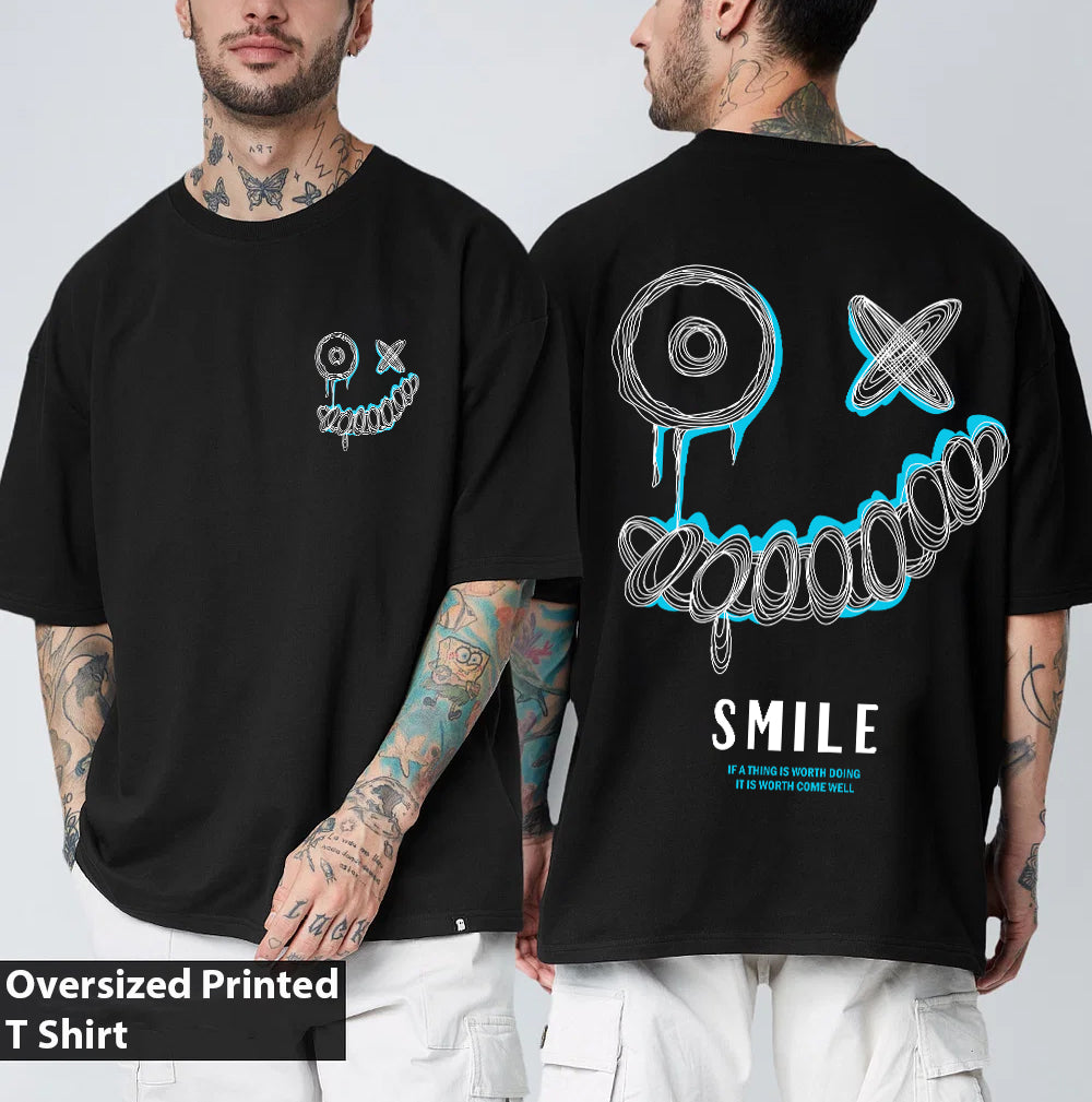 Fake Smiley Face - Oversized Tshirt