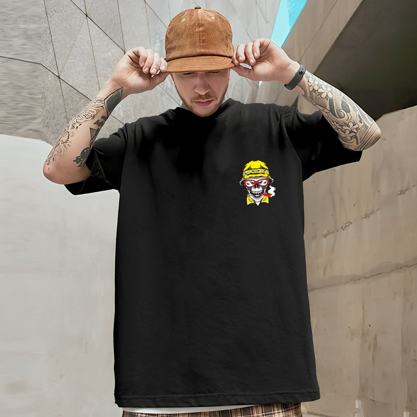 Smokin-Skull - Oversized Tshirt