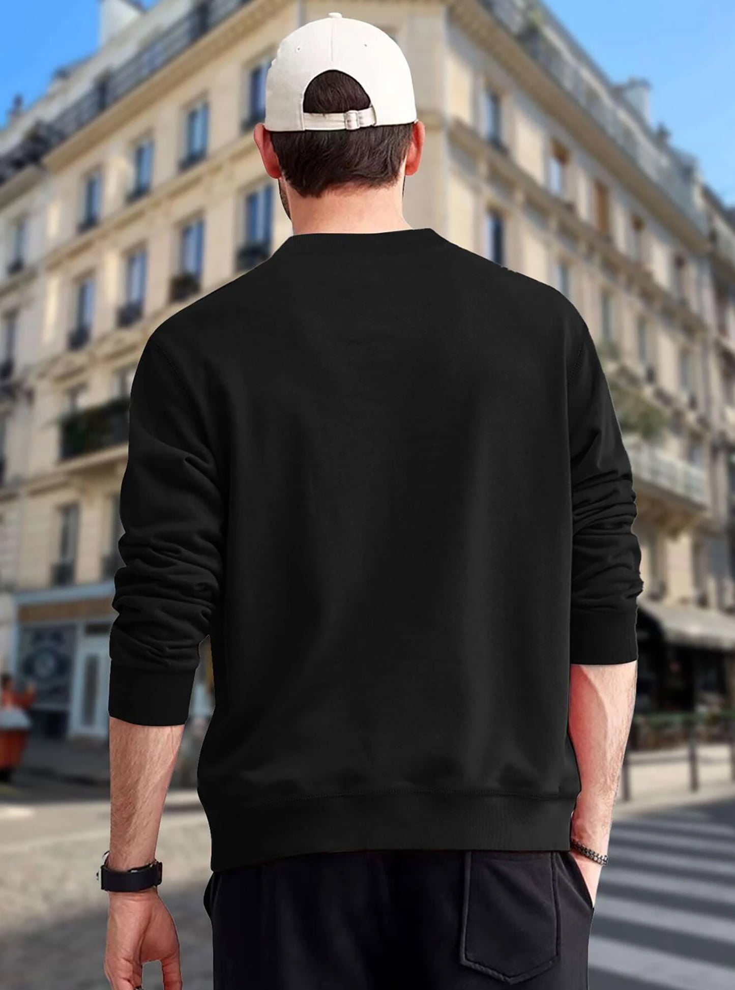 Black Printed -Sweatshirt