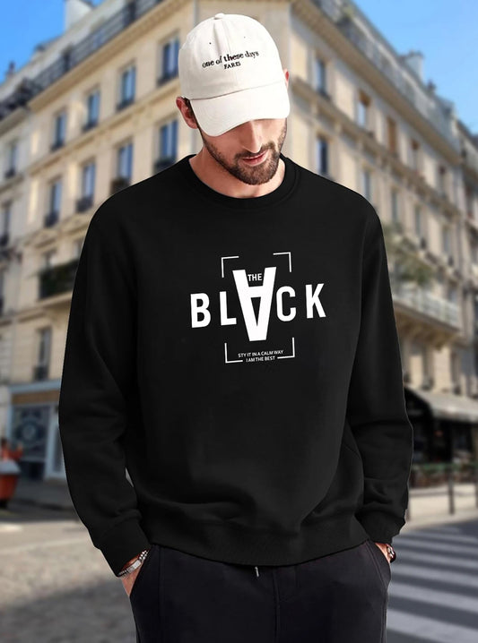 Black Printed -Sweatshirt
