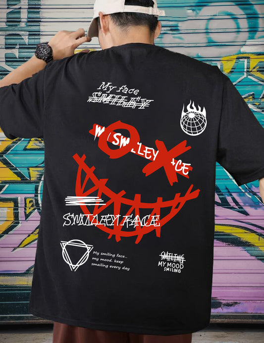 Fake Smiley Face - Oversized Tshirt