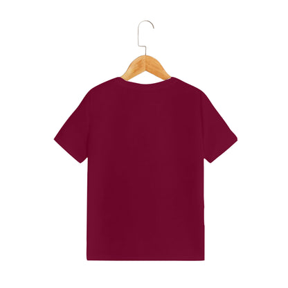 Manlino Kids Maroon half sleeve round neck tshirt